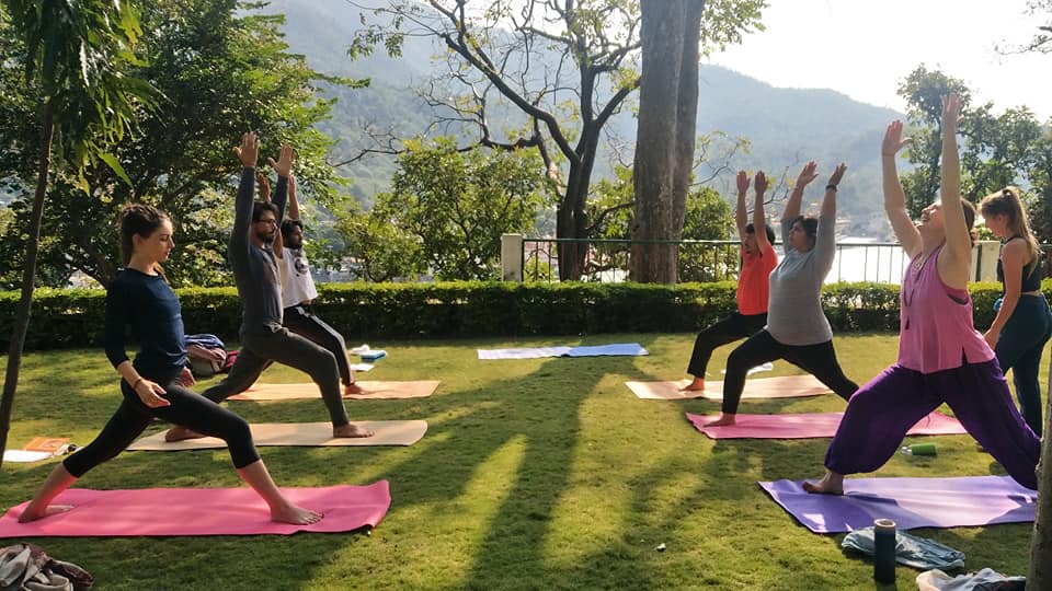 ganga view ashram with yoga class